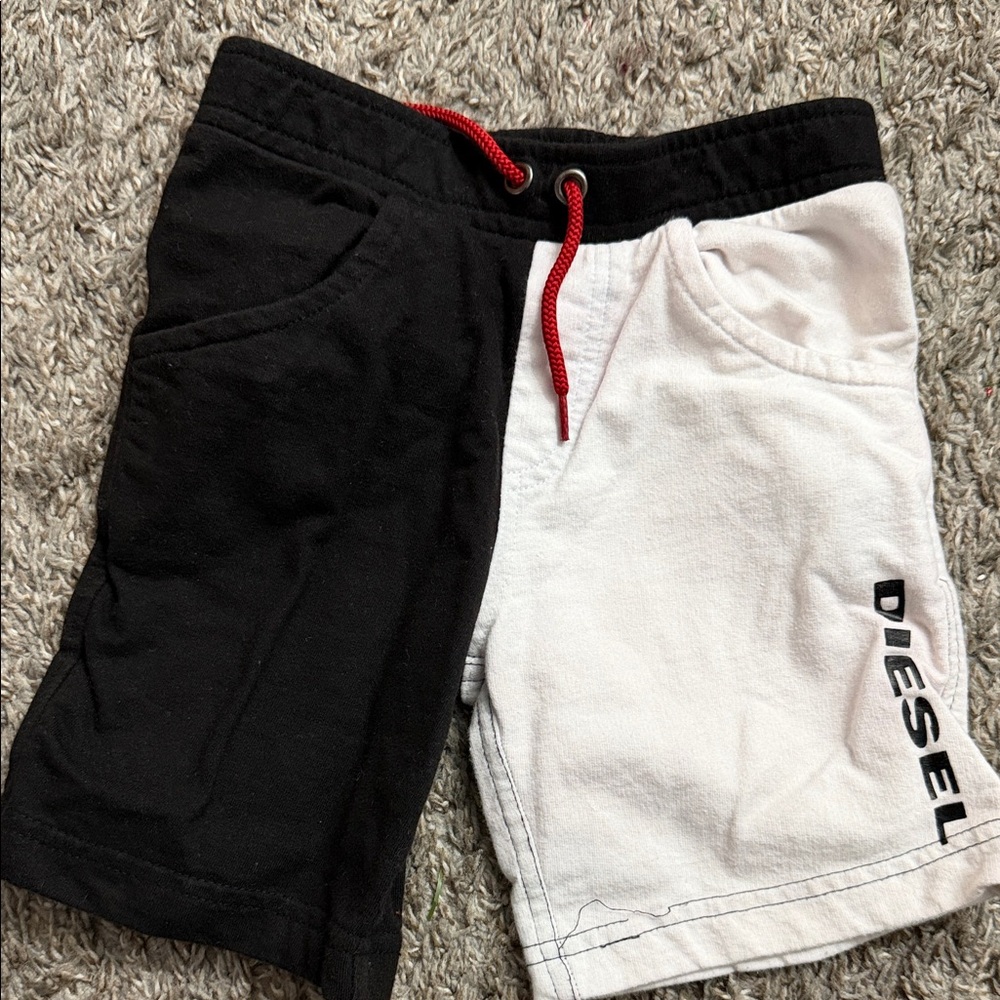 Diesel Two-Tone Shorts with Red Accent